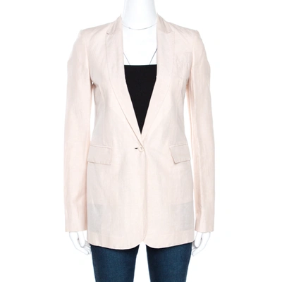 Pre-owned Stella Mccartney Pale Pink Linen Tailored Blazer Xs