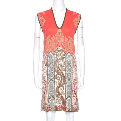 Pre-owned Etro Multicolor Paisley Print Stretch Crepe Shift Dress S