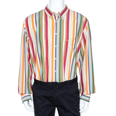Pre-owned Burberry Multicolour Striped Cotton Button Down Long Sleeve Shirt 4xl In Multicolor