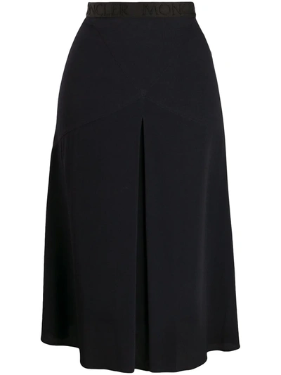 Moncler Inverted-pleat A-line Skirt In Blue