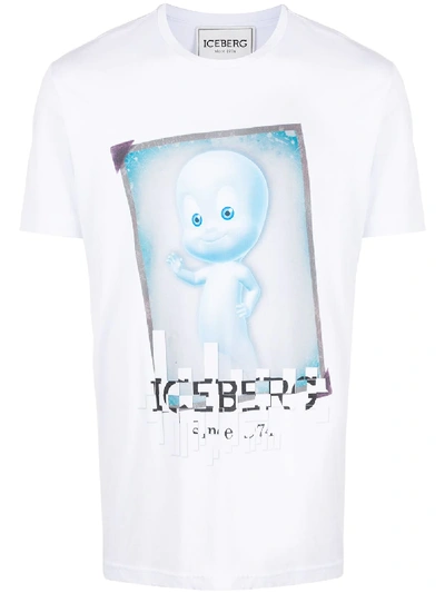 Iceberg Casper Print T-shirt In White