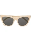Saint Laurent Sl214 Square-frame Sunglasses In Neutrals