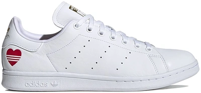 Pre-owned Adidas Originals Adidas Stan Smith Valentine's Day (2020) In Cloud White/cloud White/scarlet