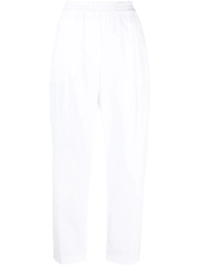 Aspesi Paperbag-waist Tapered Trousers In White