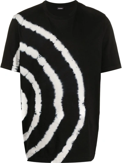 Diesel Tie Dye Cotton Jersey T-shirt In Black