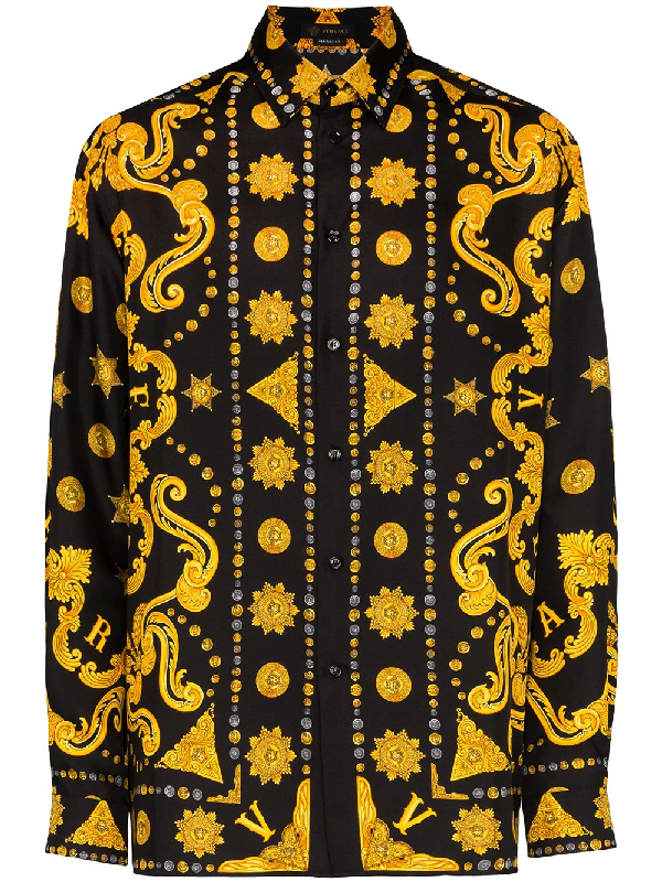 versace barocco silk shirt