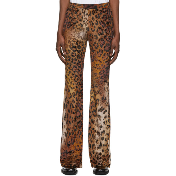 flared leopard print trousers bershka