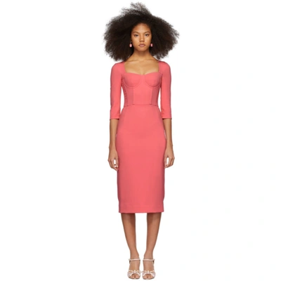 Dolce & Gabbana Pink Crepe Bustier Dress In F0663 Pink