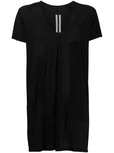 Rick Owens Oversized U-neck T-shirt In Black