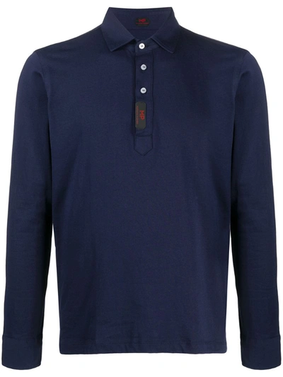Mp Massimo Piombo Long-sleeve Polo Shirt In Blu