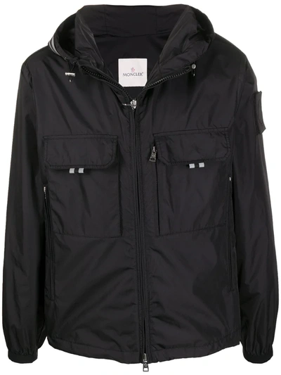 Moncler Hooded Lightweight Jacket In Black