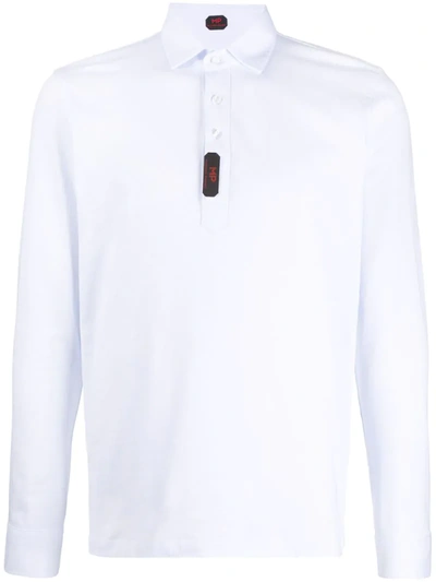 Mp Massimo Piombo Long-sleeve Polo Shirt In Bianca