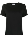 Allude Plain Crew Neck T-shirt In Black