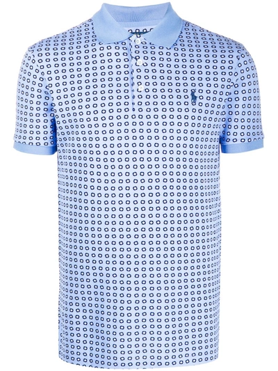 Polo Ralph Lauren Geometric Print Polo Shirt In Blue