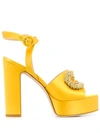 Giannico Platform Open-toe Sandals In Yellow