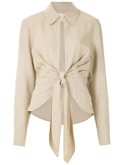 Framed Maya Draped Shirt In Neutrals