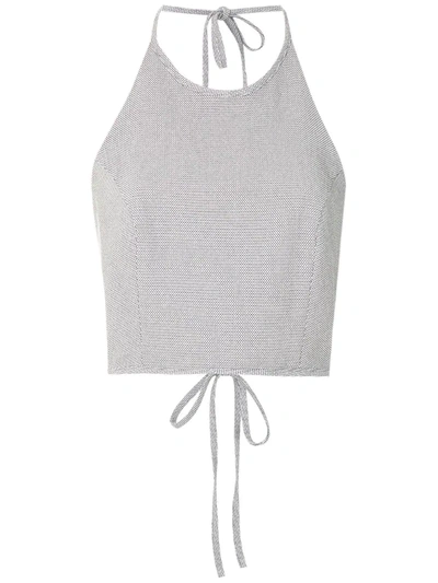 Framed Petit Bubbles Cropped Top In White