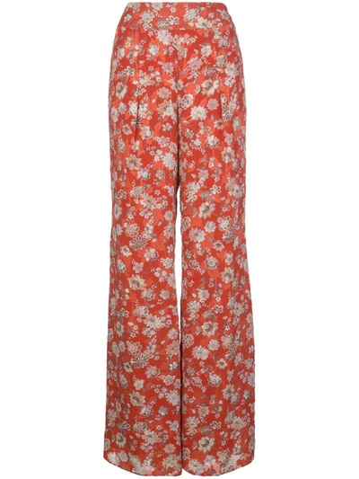Alexis Yola Floral-print Wide-leg Trousers In Red