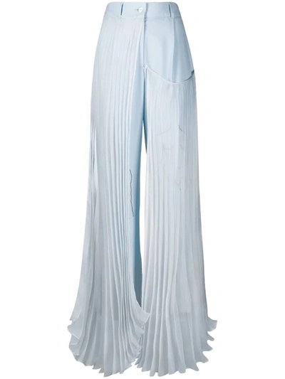 Seen Users High-waisted Pleated-detail Trousers In Blue