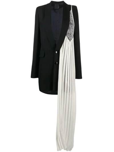 Seen Users Asymmetric Draped Detail Blazer In Black