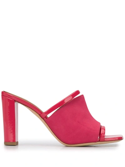 Malone Souliers Suede Strap 100mm Leather Sandals In Cherry