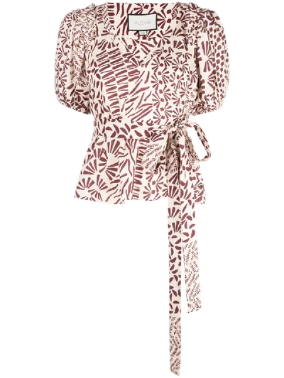 Alexis Warri Abstract-print Top In Brown