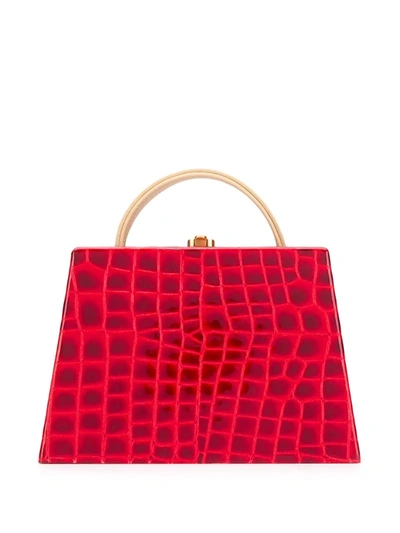 Rocio Constance Crocodile-effect Tote Bag In Red