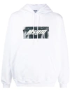 Msgm Box Logo-print Cotton Hoodie In White