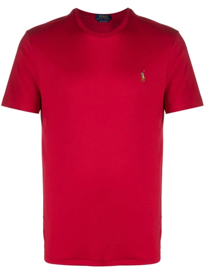 Polo Ralph Lauren Short Sleeve Embroidered Logo T-shirt In Red