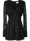 Alexis V-neck Floral Playsuit In Black