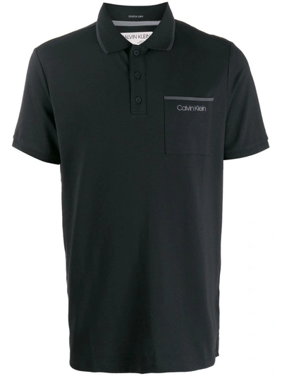 Calvin Klein Short-sleeve Polo Shirt In Black