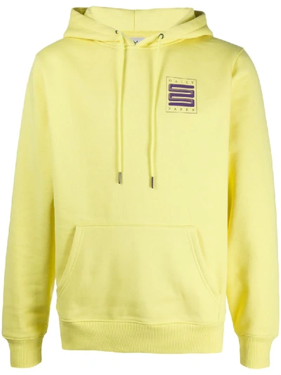 Daily Paper Logo Embroidered Hoodie In Yellow