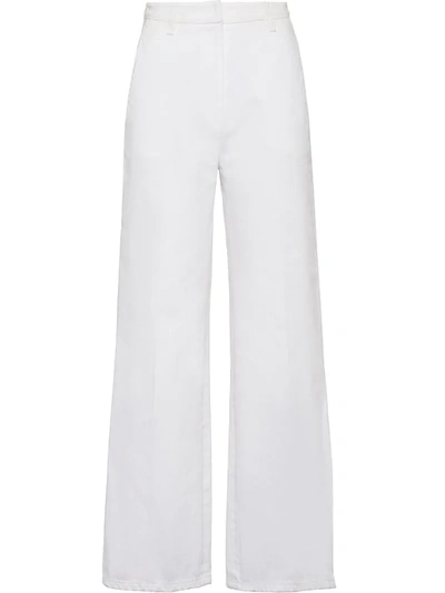 Prada High-waist Cropped Jeans In White
