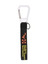 Off-white Wavy Arrow Print Rubber Strap Key Ring In Black