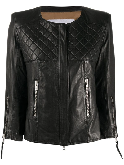 Sword 6.6.44 Quilted-panel Leather Jacket In Black