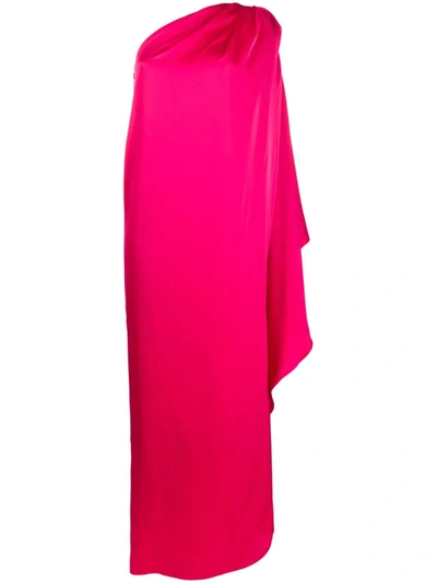 Gianluca Capannolo One-shoulder Satin Gown In Pink