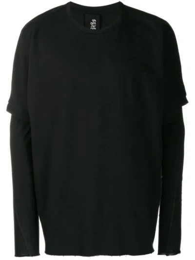 Thom Krom Back Panel Long Sleeve T-shirt Black Colour: Black,
