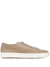 Santoni Contrast Sole Sneakers In Neutrals