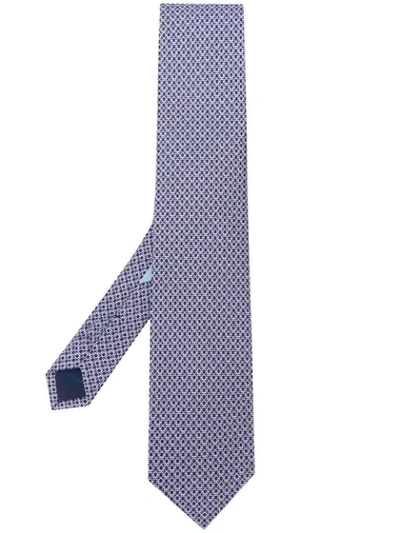 Ferragamo Gancini Print Tie In Blue