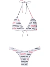 Amir Slama Logo Print Bikini Set In White