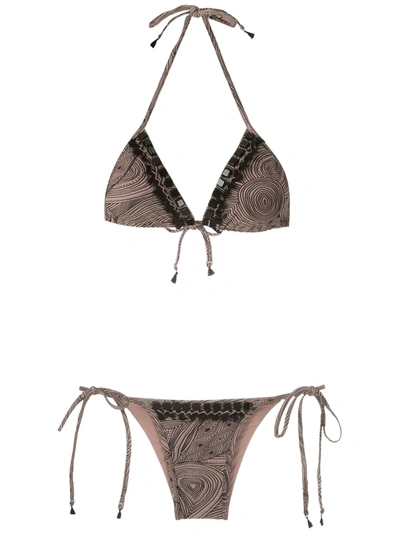 Amir Slama Embellished Triangle Bikini Set In Neutrals