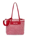 Miu Miu Woven Tote In Red