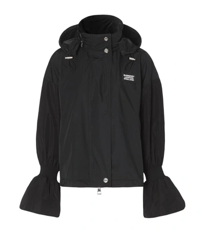 Burberry Packaway Hood Bio-based Nylon Jacket In Black
