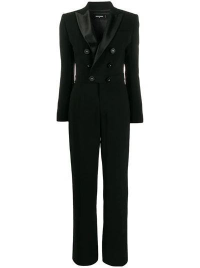 Dsquared2 Double-breasted Jumpsuit In Black