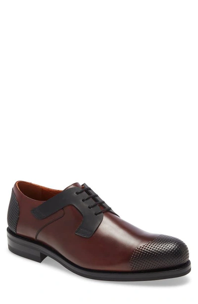 Ike Behar Nova Cap Toe Derby In Burgundy