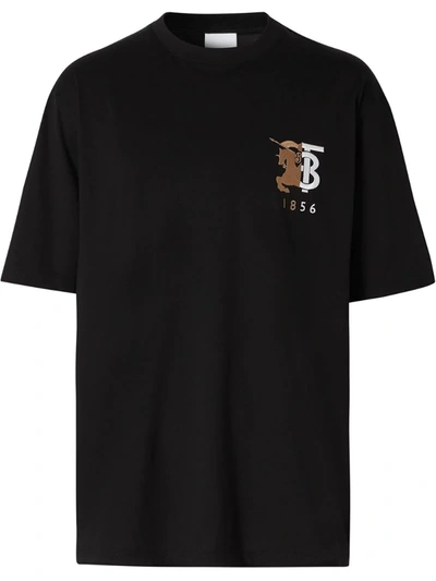 Burberry Contrast Logo Graphic Cotton T Shirt Black