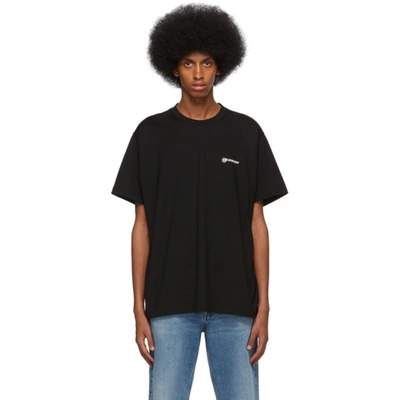 Burberry Oversize Logo Print Cotton T-shirt In Black