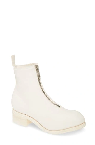 Guidi Mid Front Zip Boots In T White