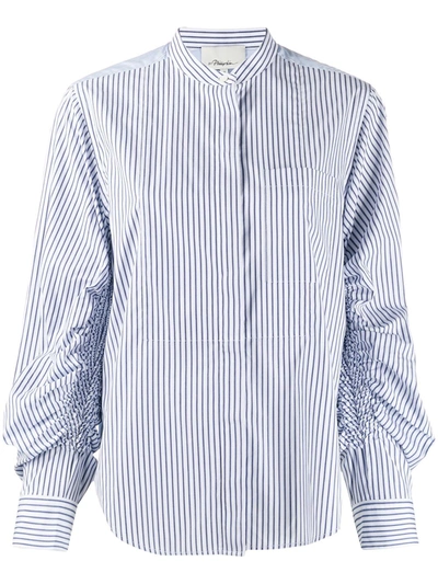 3.1 Phillip Lim / フィリップ リム White And Blue Cotton Blend Shirt