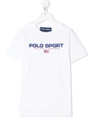 Polo Ralph Lauren Kids' Graphic Logo-print T-shirt In Bianco